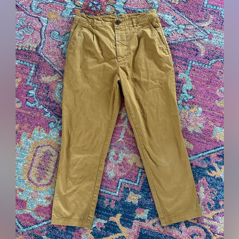 Alex Mill | Women’s Cognac Brown Pleat Front The Boy Pant Ankle Chino Pants Sz 4 - Picture 4 of 16
